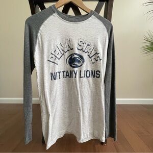Penn State Nittany Lions Raglan Long Sleeve Tee - White & Gray